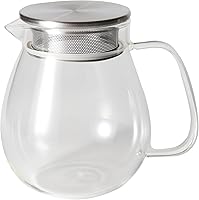 Vista 1 de IwaiLoft Tetera de vidrio con tapa de filtro de acero inoxidable extraíble, apta para estufa y microondas, hervidor de vidrio de borosilicato