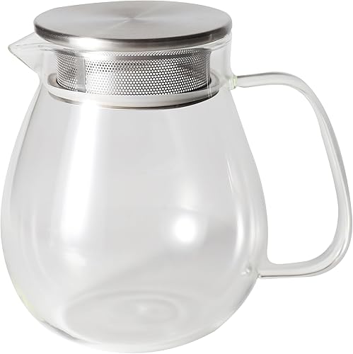 Miniatura 9 de IwaiLoft Tetera de vidrio con tapa de filtro extraíble de acero inoxidable para estufa y microondas de vidrio borosilicato apto para hojas sueltas,