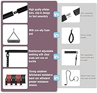 Vista 6 de Pilates bar kit Multiple Fitness bar with Resistance Bands, Ab Rollers.Core Strength Training Equipment. Squat Machine for Men and Women.Portable