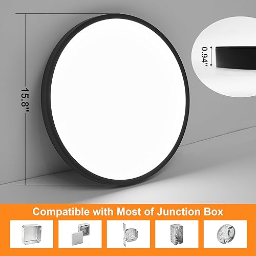 Miniatura 3 de LMP Lámpara de techo empotrada de 15.8 pulgadas de 36 W, 3CCT seleccionable (3000 K4000 K5000 K) lámpara de techo regulable, lámpara de techo