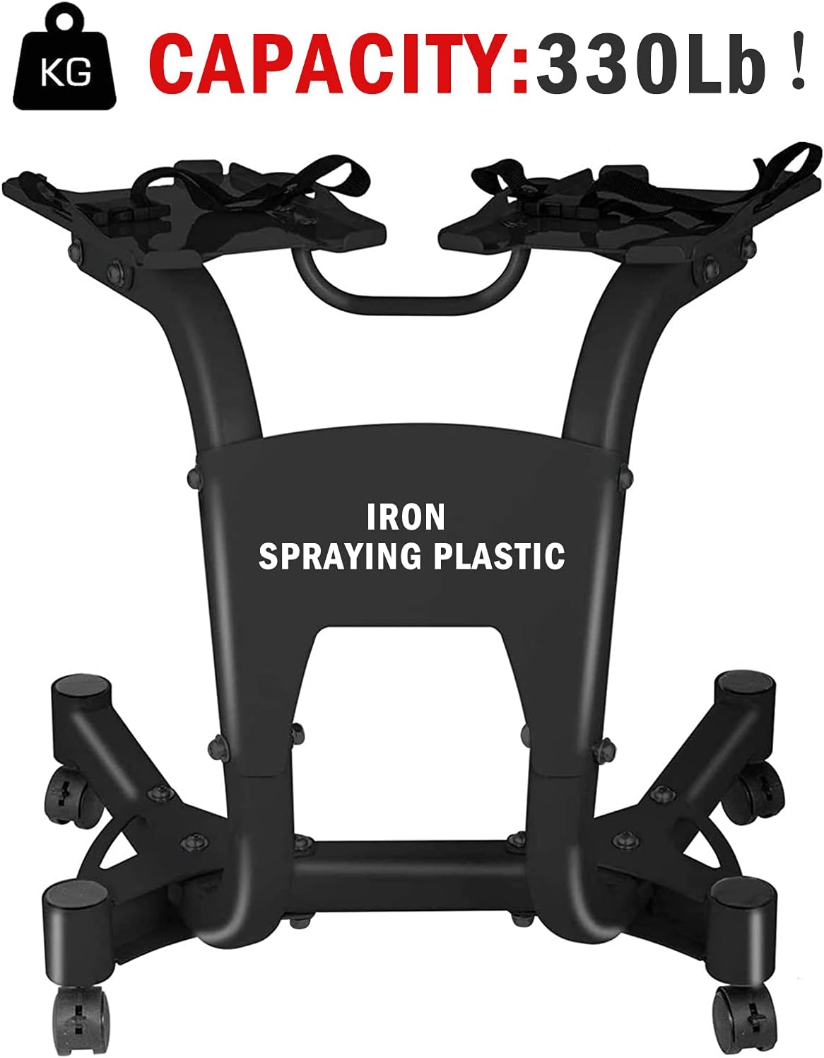 Dumbbell Rack with Wheels 330LBS, Black Movable Metal Adjustable Dumbbell Rack Stand for Home Workout Gym Training, Dumbbell Weight Rack with Wheels Dumbbell Weights for Home Gym : Sports & Outdoors