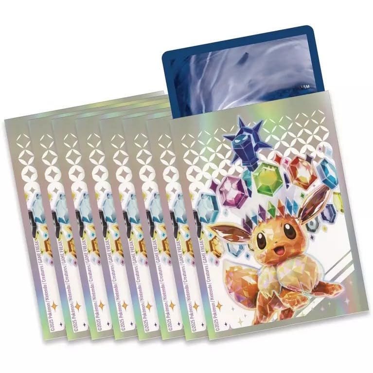 Pokémon Evoli Lot de 65 pochettes brillantes pour cartes à collectionner avec protection d'expédition BB-Toy-Trades