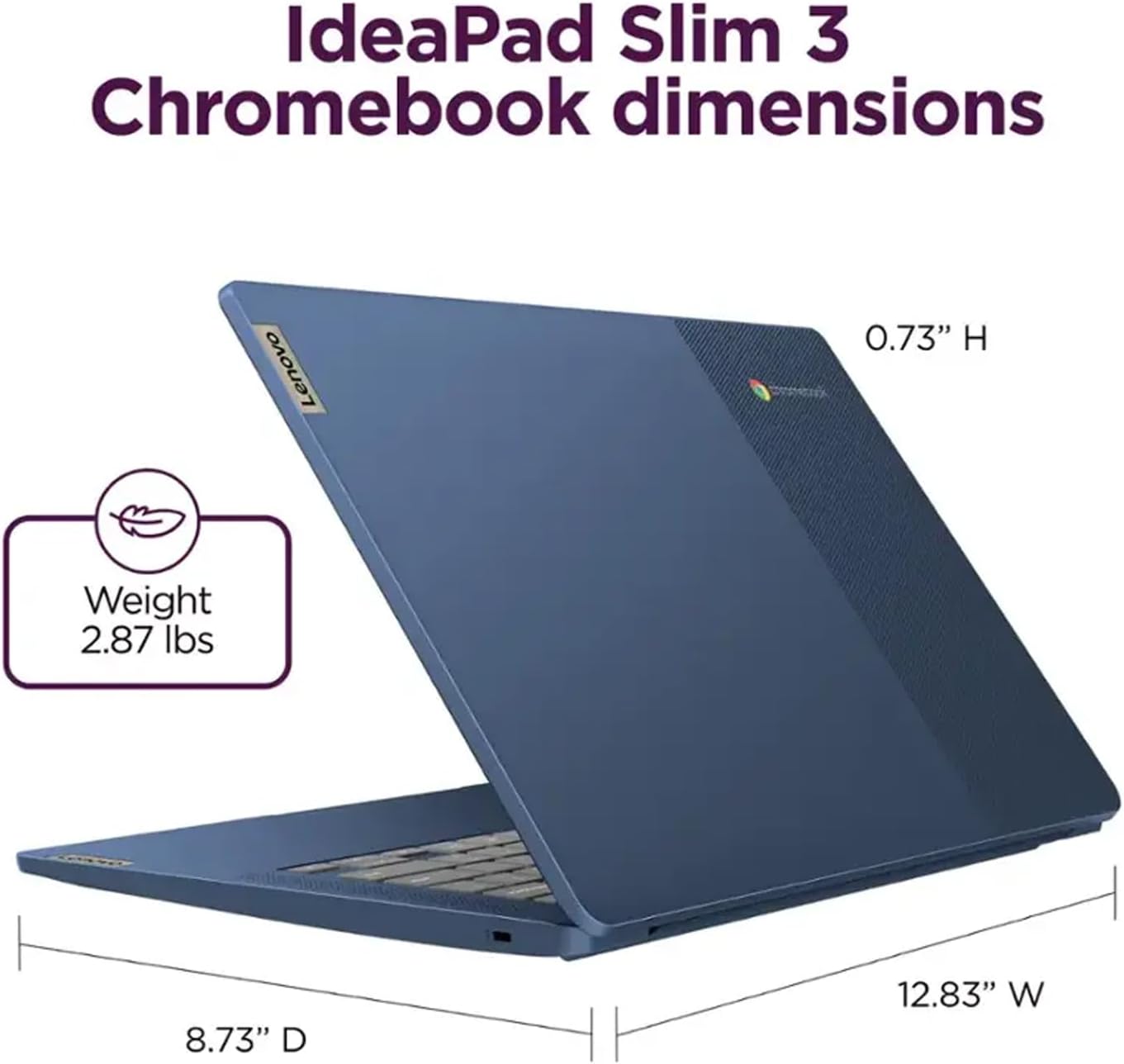 Lenovo 14'' IdeaPad Slim 3 Chromebook - MediaTek Kompanio 500 Series, Full HD (250 nits) Display, Graphics ARM Mali-G52, Wi-Fi 6, Chrome OS, Bluetooth, 256GB Micro SD Card, 4GB RAM, 64GB eMMC