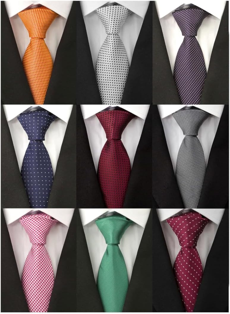 Adulove Men's Necktie Classic Silk Tie Woven Jacquard Neck Ties