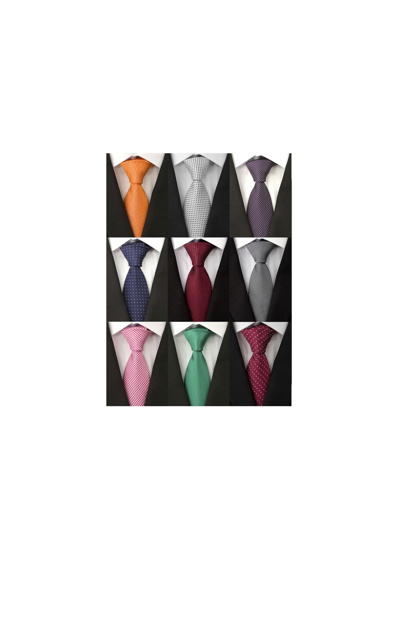Adulove Men's Necktie Classic Silk Tie Woven Jacquard Neck Ties 9 PCS