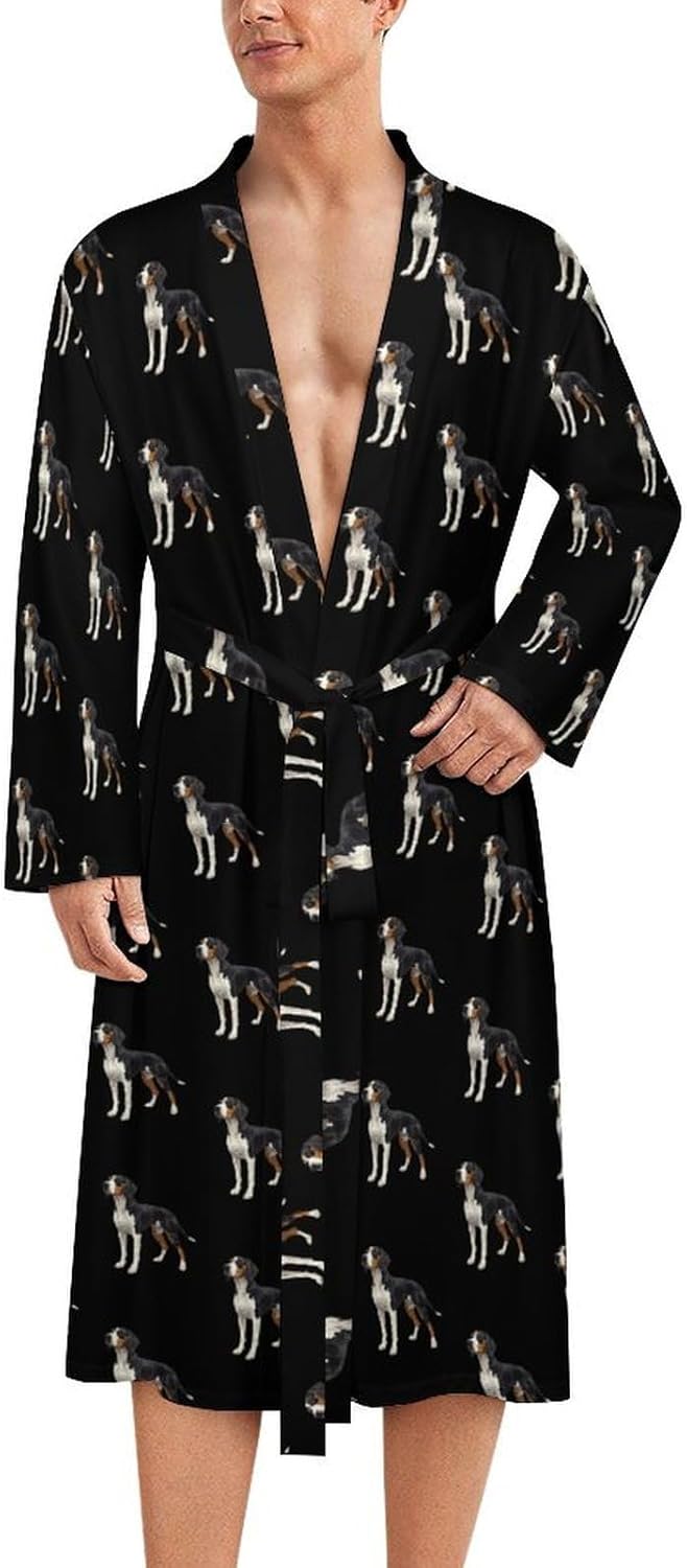 Coonhound Dog Mens Robe Long Bathrobe for Women Bath Robes Lightweight Soft Printed Sleepwear