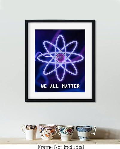 Miniatura 7 de Govivo We All Matter - Decoración de pared de juego de palabras de ciencia de arte atómico para el aula - Arte de pared para profesores - Decoración