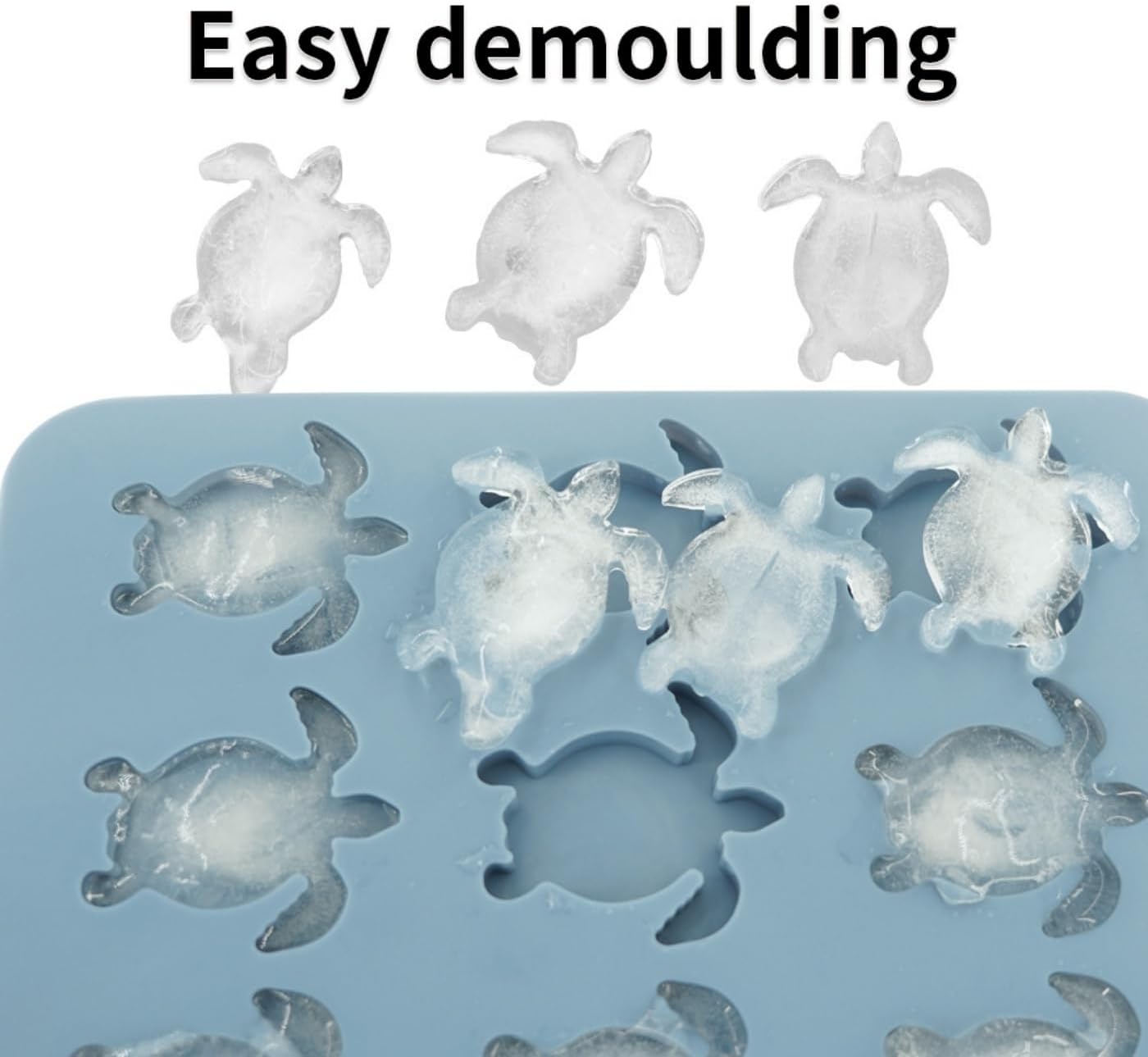 Ice Cube Mold Turtle Shaped Silicone Ice Cube Tray for Beverages, Beer, Juice, Whisky