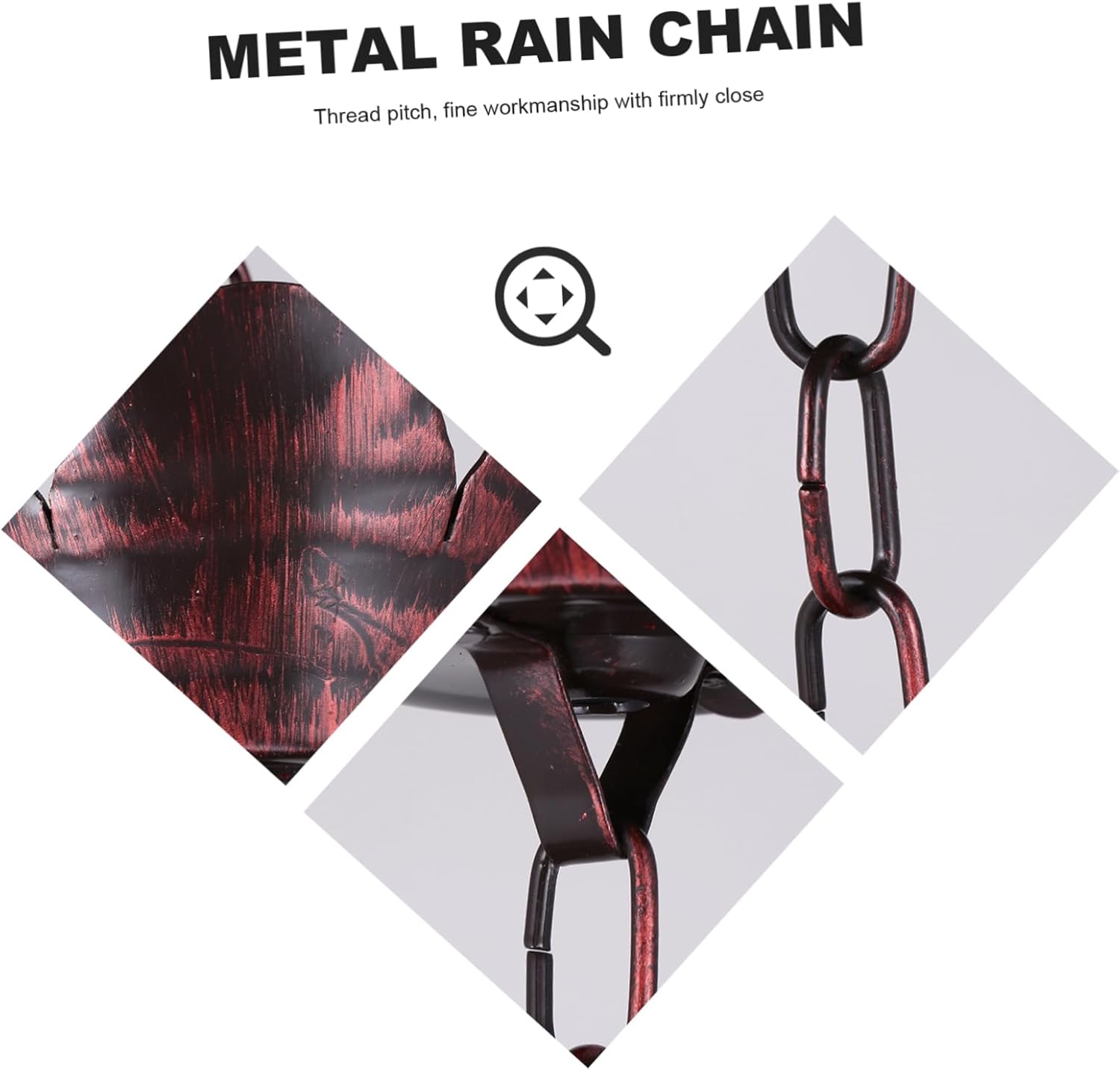 1m Metal Rain Chain Petal Shape Chimes and Cups Decorative for Gutter Decorative Garden Chains