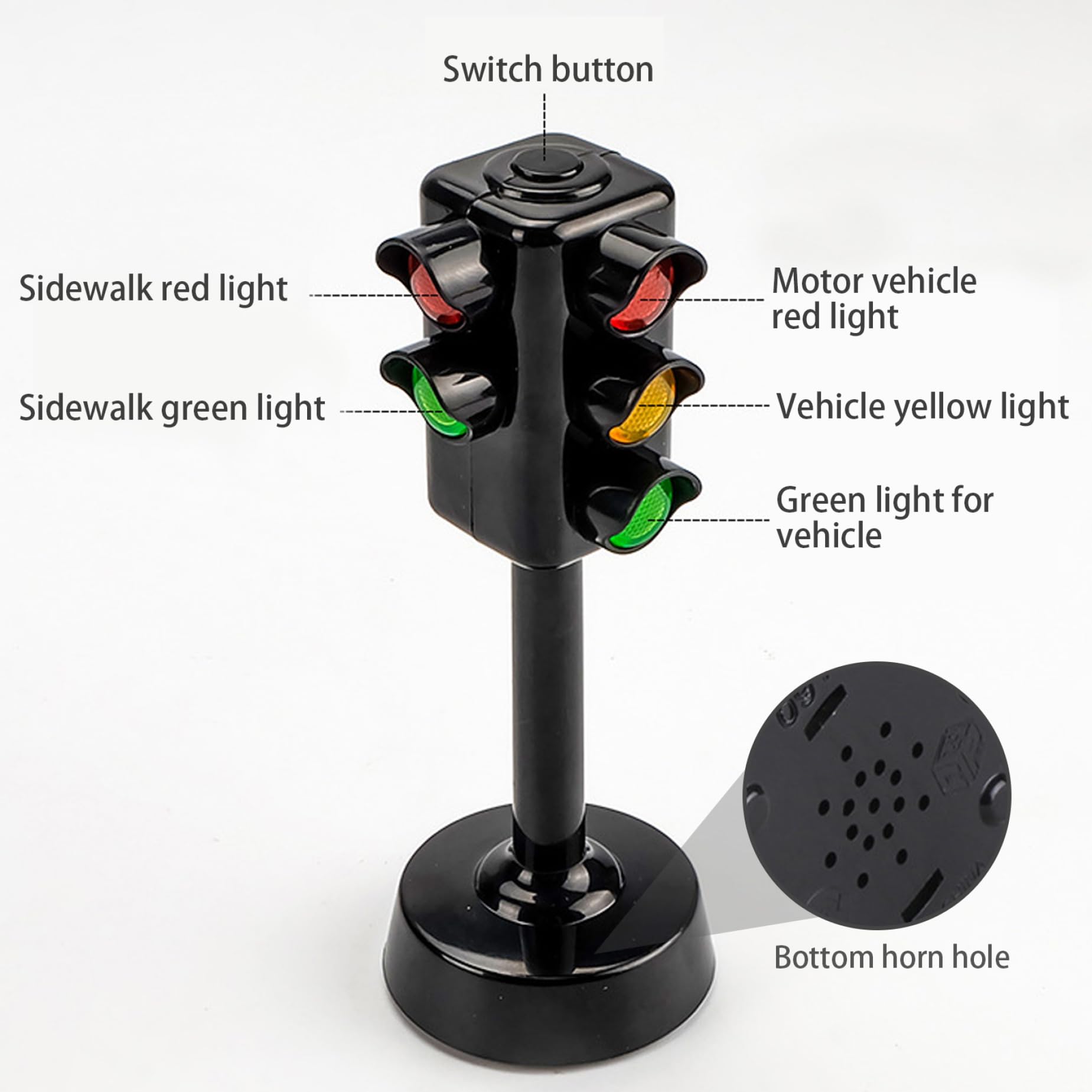 Juguete de semáforo, semáforos para niños 3 Piezas, Mini señales de tráfico de Juguete de 4, 7 Pulgadas, lámpara de Luces LED, indicador de simulación