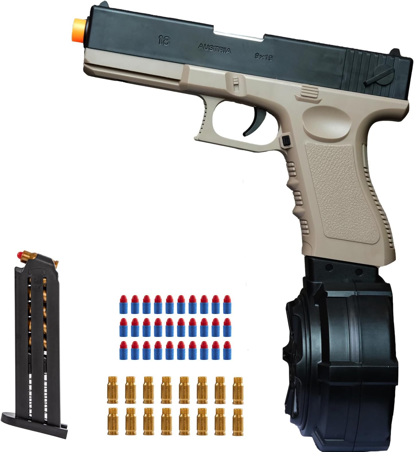 Soft Bullet Toy Gun, Cool Toy Model, Safe EVA Soft Bullet, Manual Spring air-Driven Soft Bullet Toy Gun, Non-Aggressive Children's Gift, Suitable for Children Over 8-14 Years Old