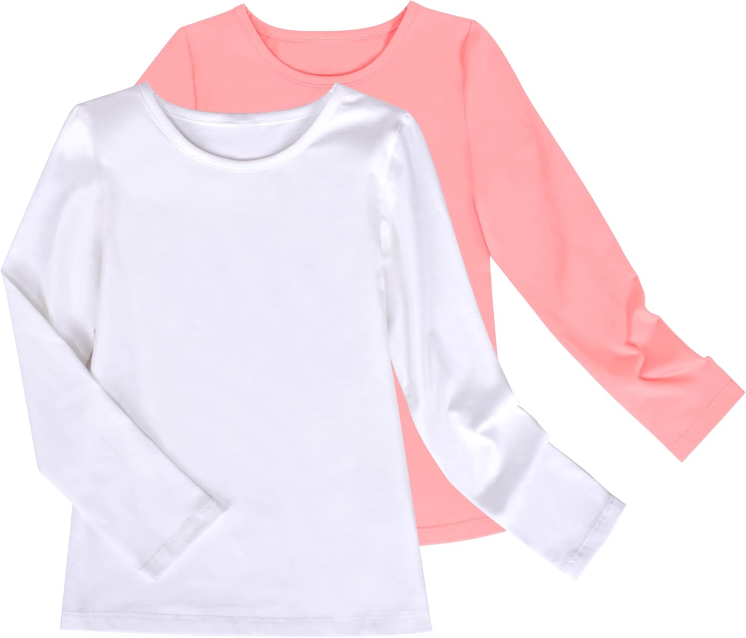 Sunny Fashion 2 Pack Girls Top Tee Shirt Base Layer Comfort Cotton Soft