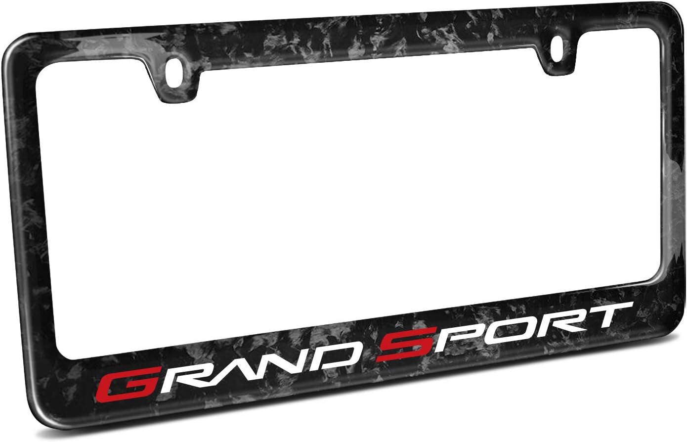 iPick Image for - Chevrolet Corvette C6 Grand Sport Real Black Forged Composite Carbon Fiber License Plate Frame