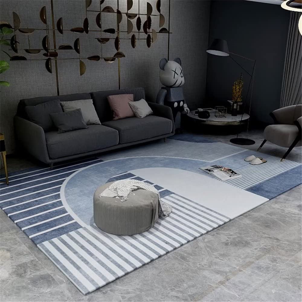 Tapis de sol bureau doux bleu résistant pour salon et chambre ado