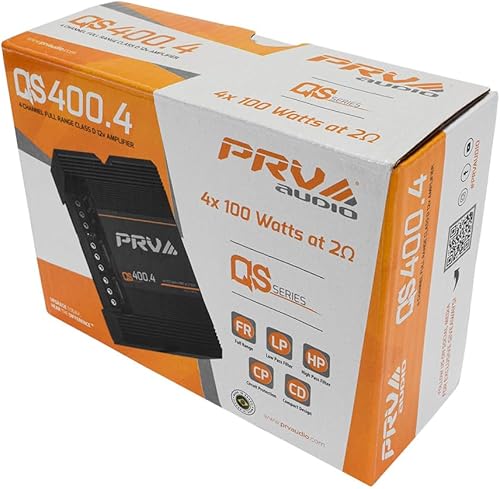 Miniatura 7 de PRV Audio QS400.4 2 Ohm Mini Compact 4 Channel Amplificador de audio para automóvil 4 x 100 vatios RMS a 2 Ohm - Estéreo 12 voltios Amp Clase D
