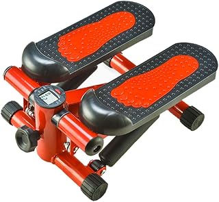 Mini Stepper, Swing Stepper, Leg Shaping Exercise Low-Impact Fitness Machine, LCD Sn Displays Burned Calories and Exercise Time (Red)