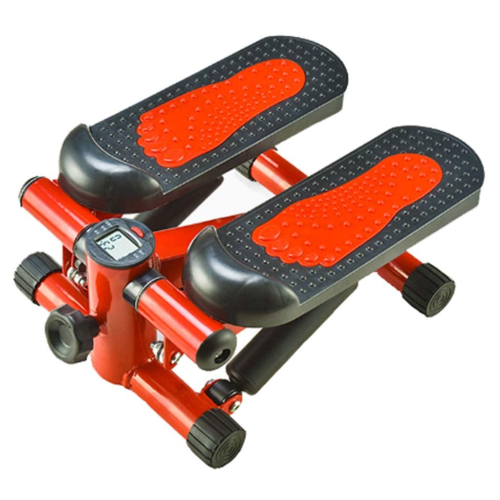 AYCDL Mini-Stepper Swing Stepper Household Mini Stepper,Machine Silent Twist Fitness Equipment with Resistance Bands for Living Room,Office,Gym,Red