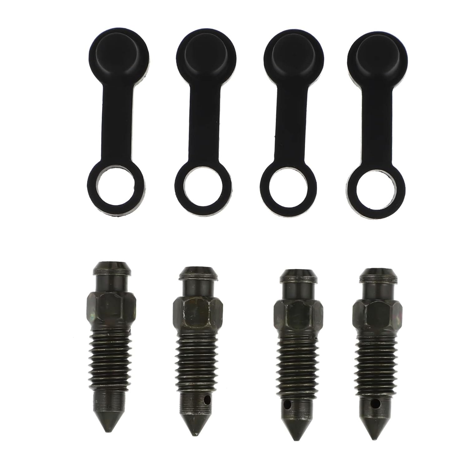 8sets Stainless Motorcycle Brake Bleeder Nipple Cover and Bleed Nipple for Caliper Dust Cover for Bleeding Easy Install