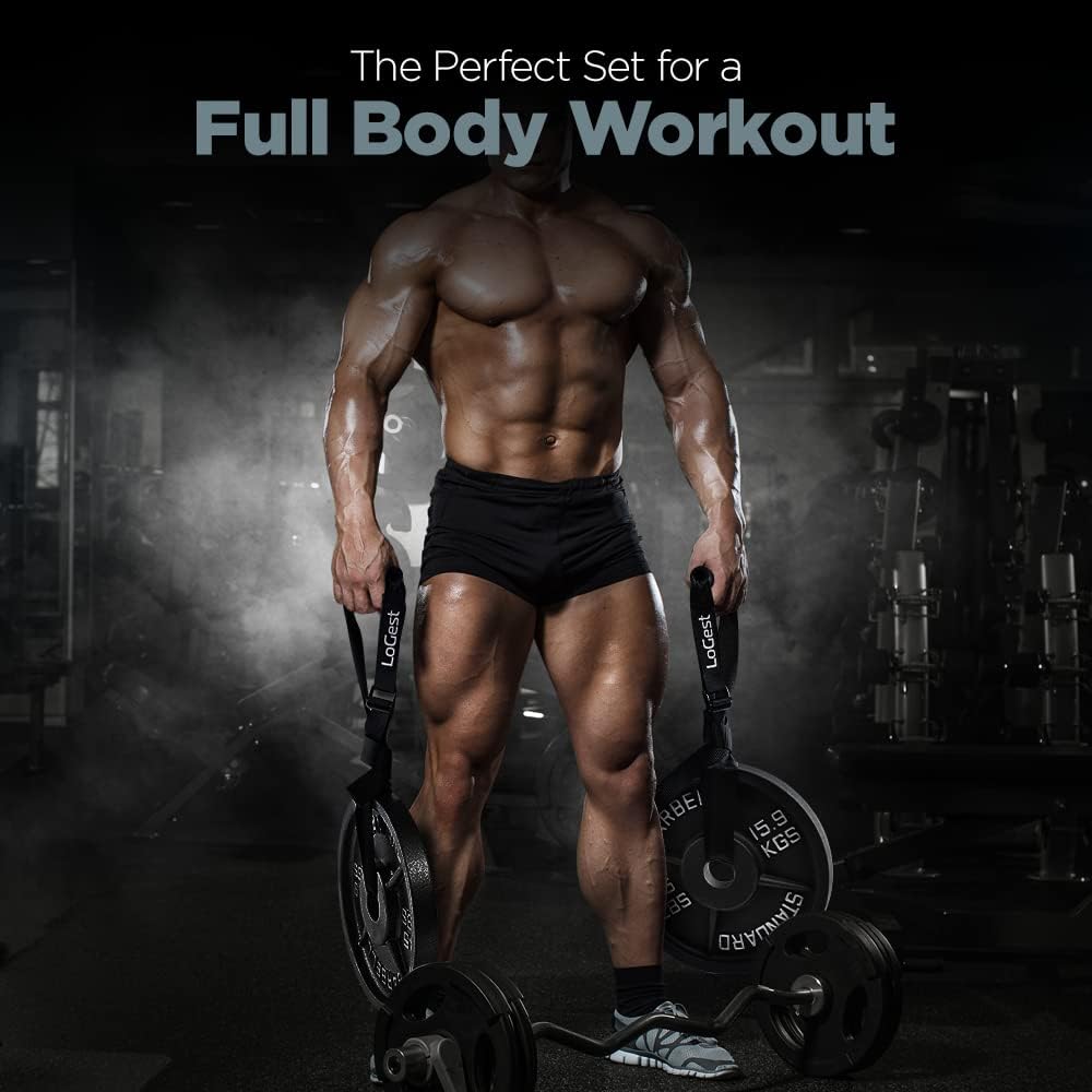 LoGest Farmers Walk Handles Straps - Pack of 2 Weightlifting Straps - Compact and Portable Workout Equipment Non-Slip Rubber Handles Target Quads Calves Back Shoulders & Core farmers carry handles : Sports & Outdoors