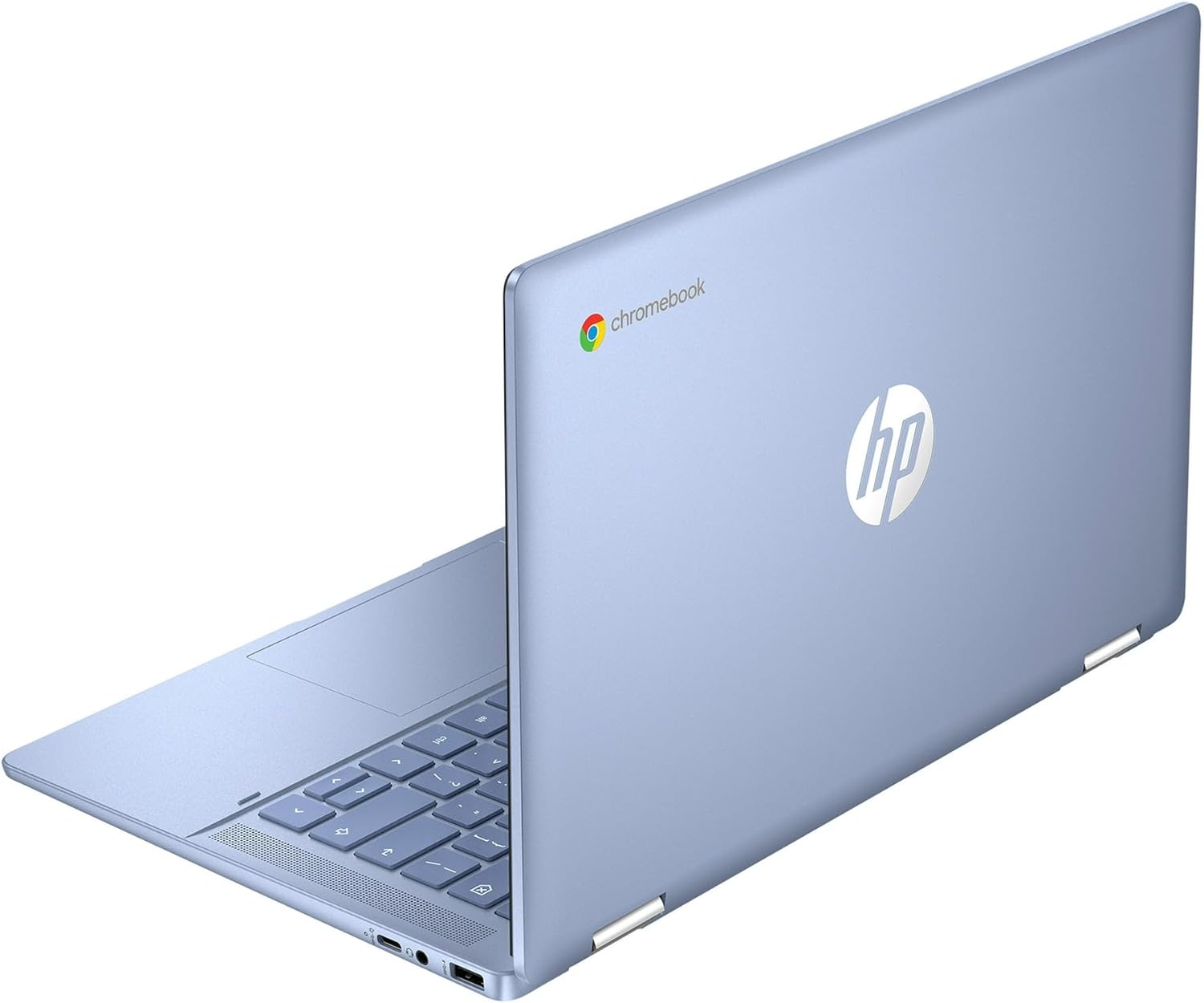 HP Chromebook x360 14 inch FHD IPS Touch 2-in-1 Laptop | Intel Processor N100 | Intel UHD Graphics | Bluetooth |Sky Blue| 4GB RAM | 64GB SSD | Chrome OS | Bundle with Black Bag