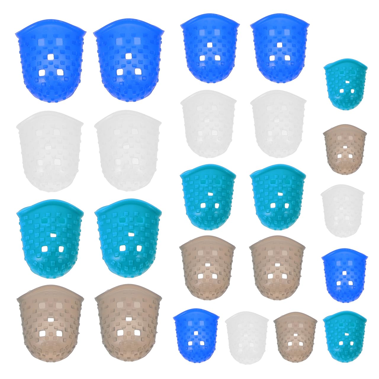 ROMISBABA 24Pcs Rubber Finger Tips Assorted Vibrant Colored Finger Protectors for Office Tasks Writing Guitar Playing and Crafting Non Slip Covers