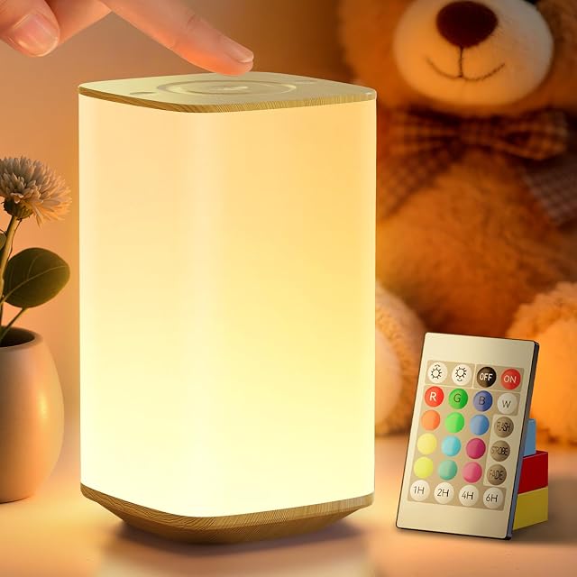 Auxmir Nursery Night Light for Kids Touch Dimmable Night Lamp with 256 RGB Color Changing for Baby Adult