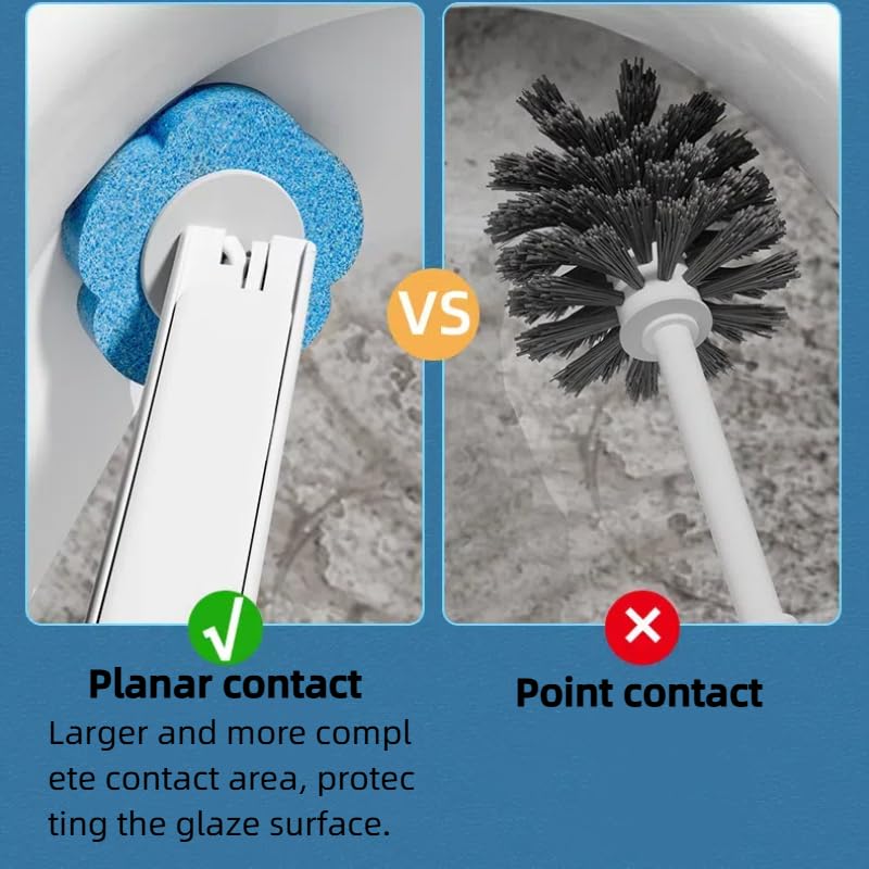 Image of 6 Count Toilet Brush Heads, Toilet Brush Sticks, and Filling and Cleaning Agents for Cleaning Toilets