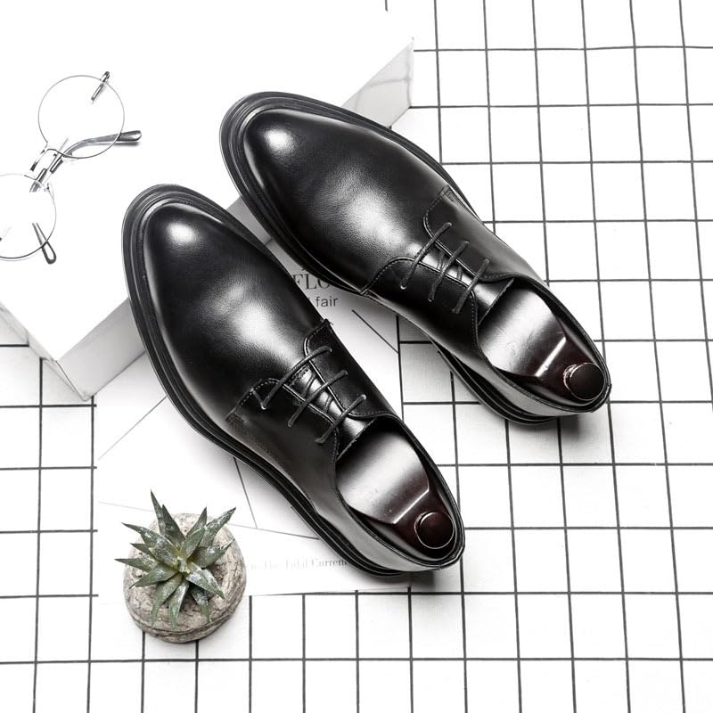 Mens Formal Lace Up Oxford Dress Shoes French Leather Brogue Orthopedic Comfort Non Slip Shoes2