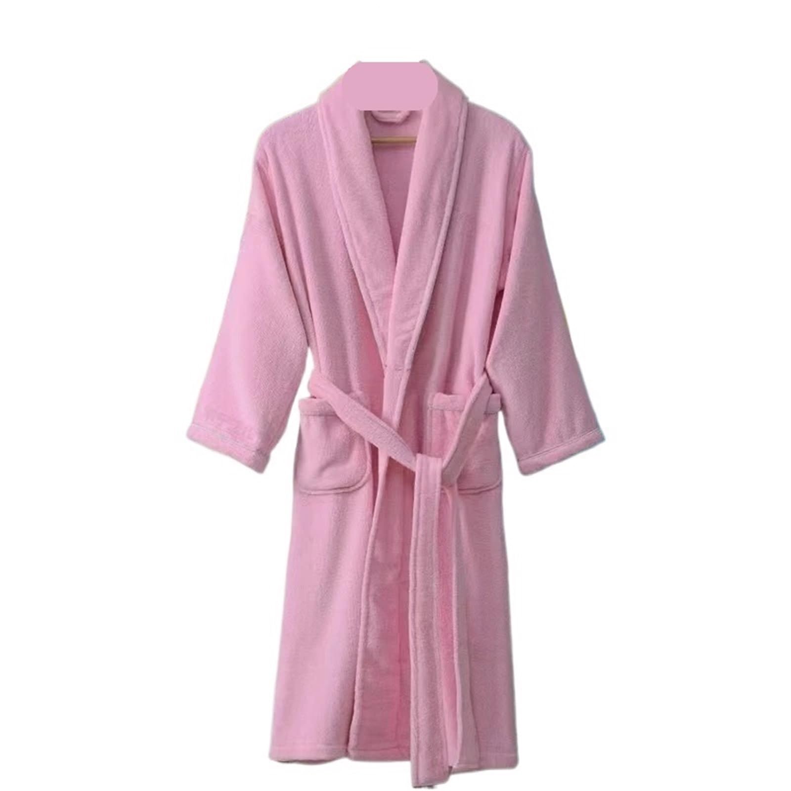 Albornoz Mujer Rizo Bata de baño gruesa for hombre, ropa dormir otoño e invierno, cálida, coral, holgada, informal, for estar en casa