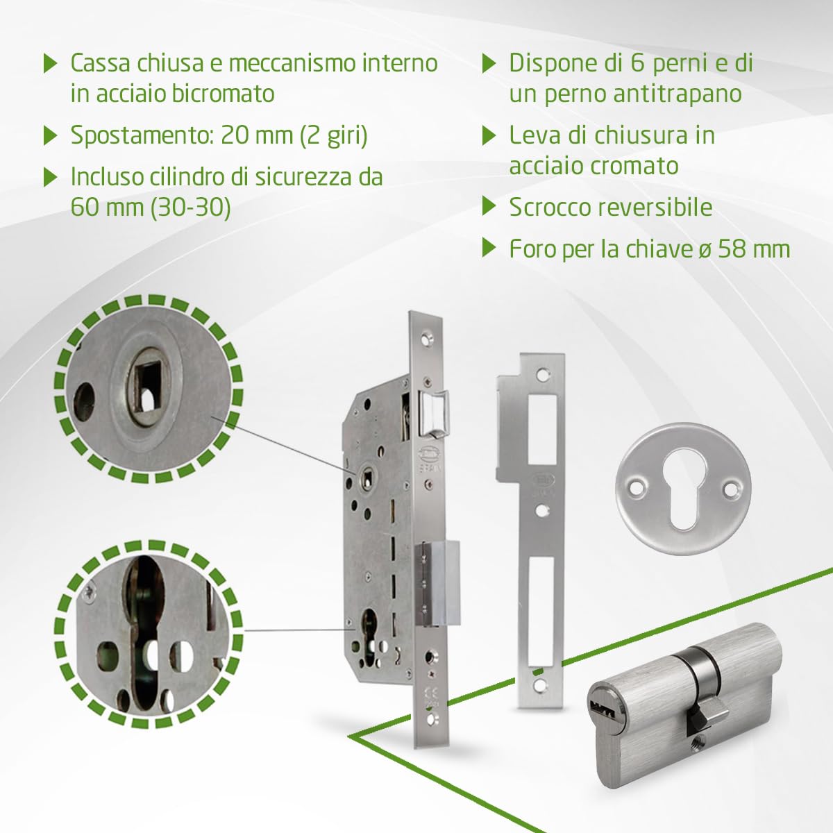 AMIG – Set Di 10 Chiavistelli A Soffietto Per Porte, Modello 400, Acciaio Bicromato, Misure 110x16 Mm, Per Chiusura Verticale Su Ante Doppie