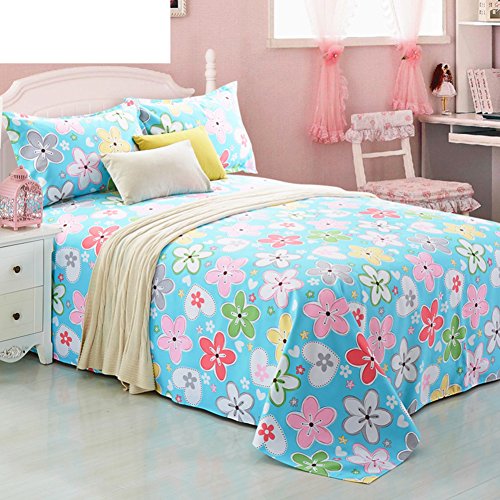 Drap plat en coton imprimé 230x230 cm pour lit double - 2