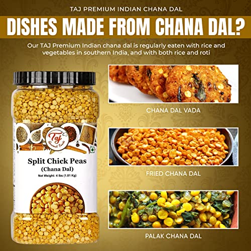 Taj Premium Indian Chana Dal, Split Desi Chickpeas (4-Pounds (Jar)) #TOP6