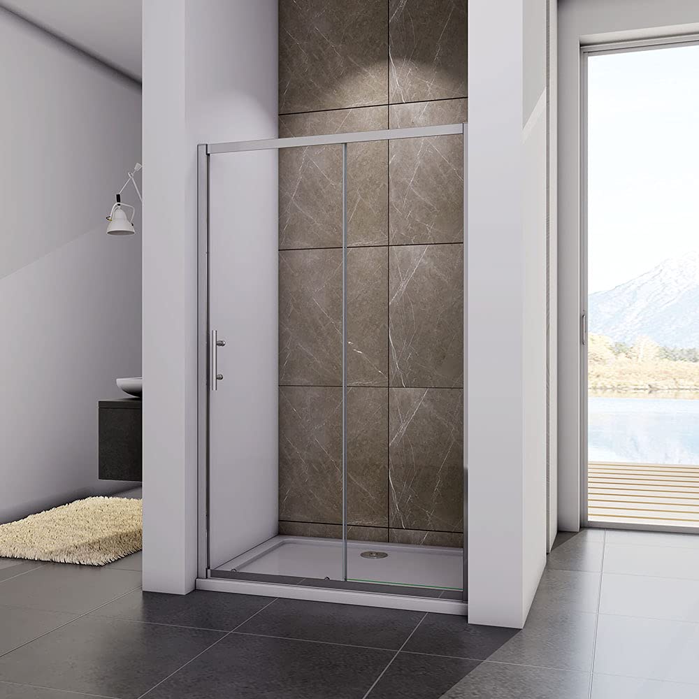 Probaty Bathrooms Chrome 1100X1850mm Bathroom Sliding Shower Safety Glass Door
