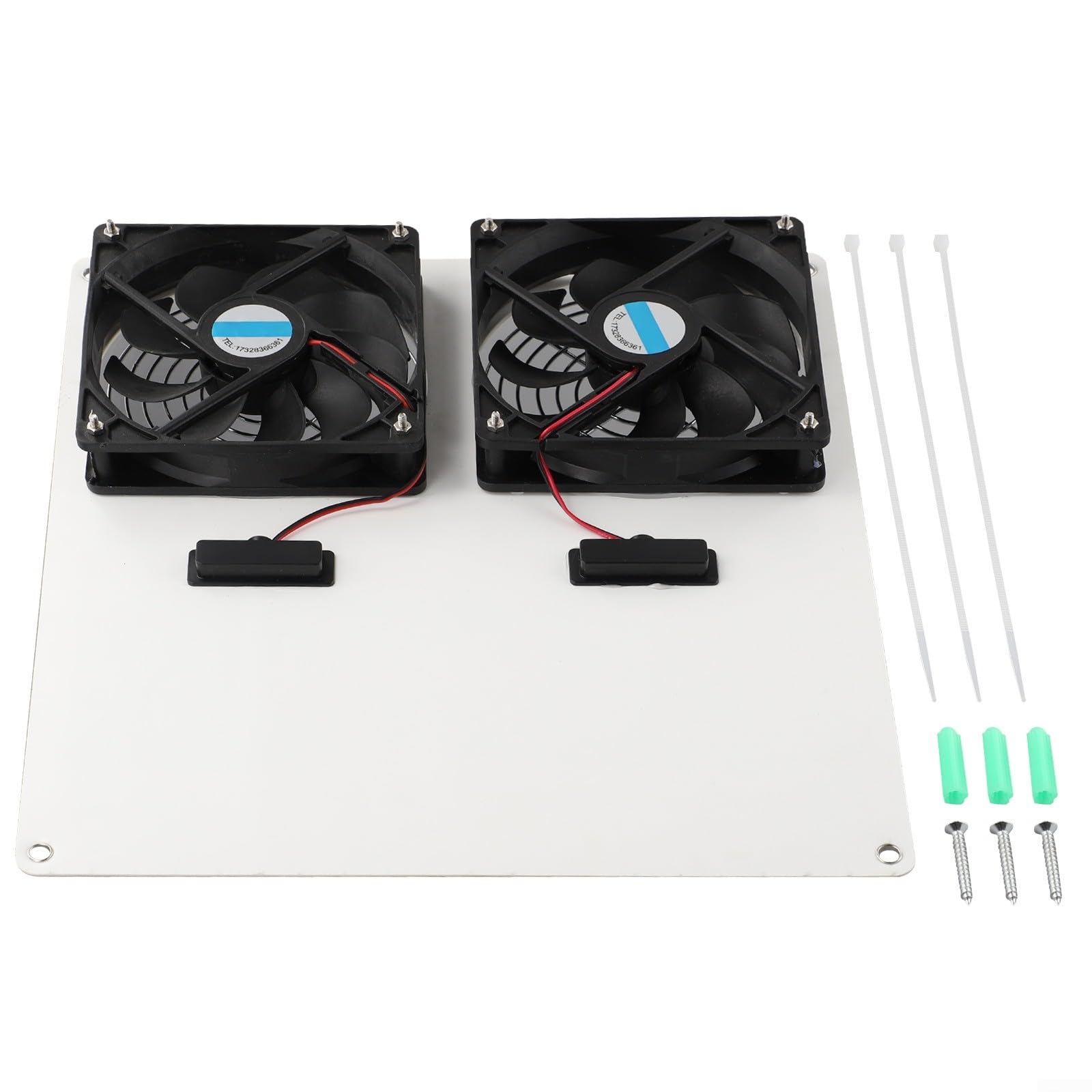 Solarbetriebenes Doppelventilator-Panel-Lüftungssystem für Dachboden Haustierhaus RV Keller Werkstatt mit doppeltem Kugellager-Motor 40 W 280 x 280 mm