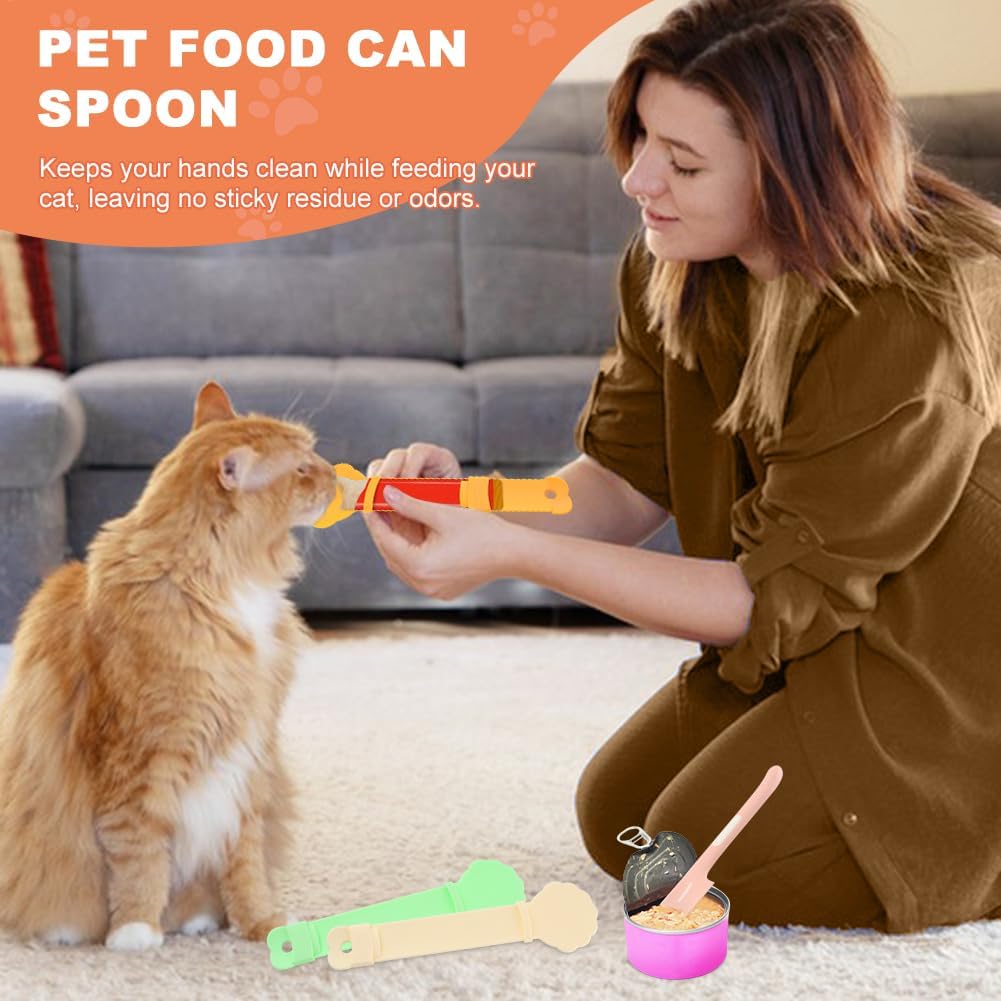 5-Piece Cat Treat Squeeze Spoon and Can Scraper Set, Lickable Pet Feeder