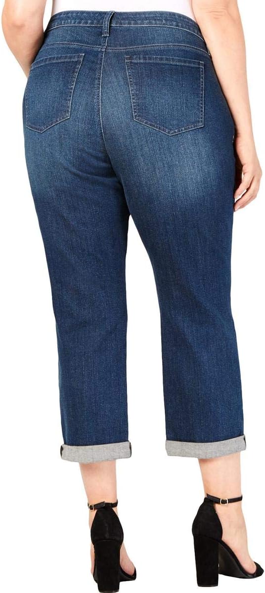 Style & Co. Womens Frosty Shimmer Boyfriend Fit Jeans