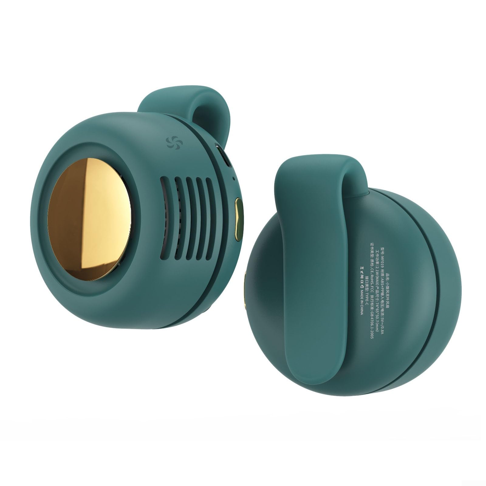 RANRAO Personal Under Shirt Fan, Small Neck Fan with Whirlwind Clip, 900mAh Mini Waist Portable Hands Free Rechargeable Neck Fans, Refri Fans