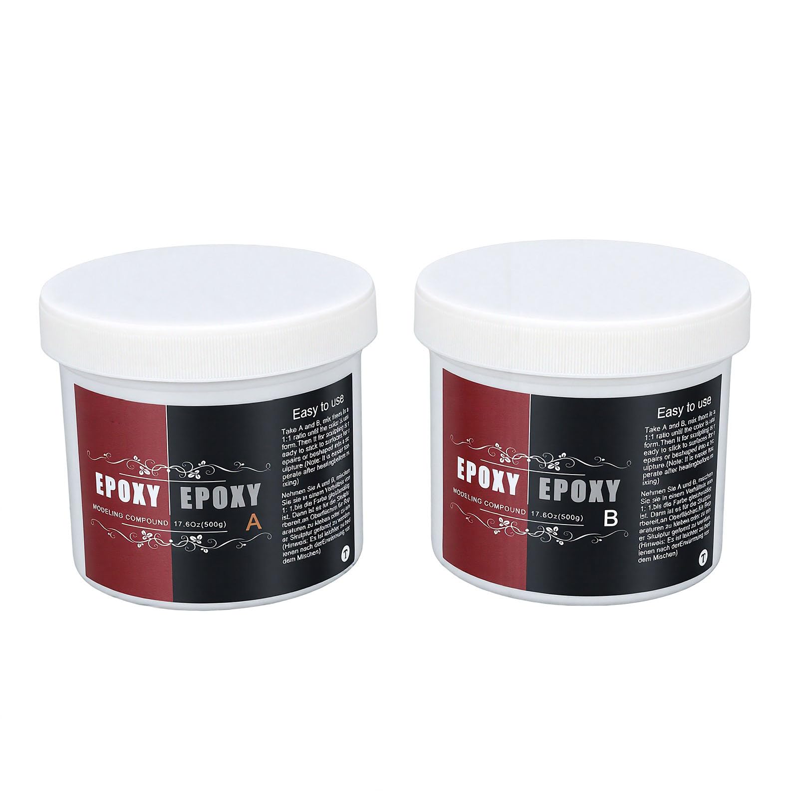 Luocute Sculpt Clay 500 G A y 500 G B, Compuesto de Modelado de 2 Partes para Reparación de Escultura, Arcilla Epoxi Autoendurecible con Fuerte Adherencia para Espuma Plástica de Piedra