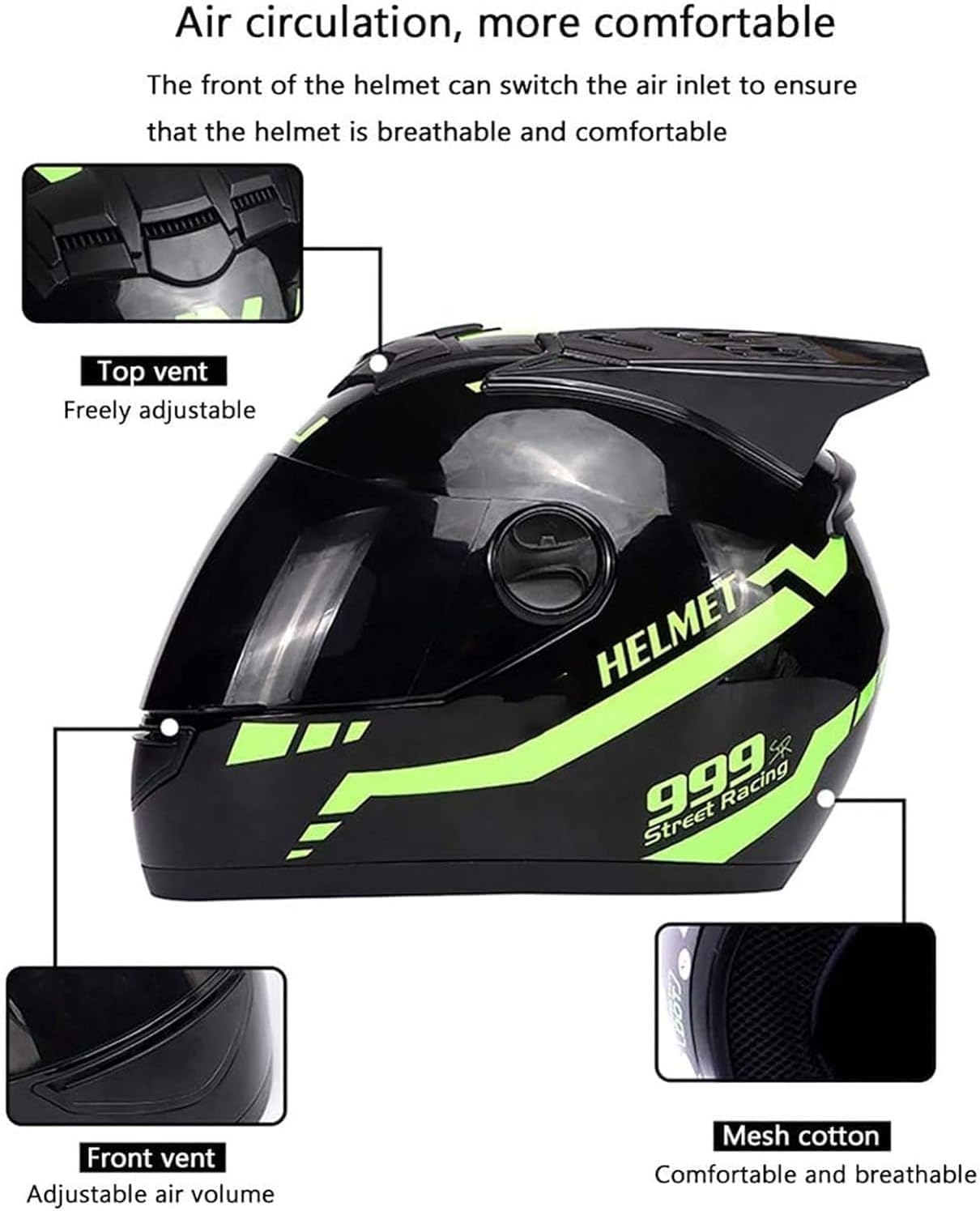 Casco da Moto con Orecchie di Gatto Nero/Rosa per Ragazze E Donne, Casco da Moto Modulare con Omologazione DOT/ECE, Casco Integrale con Doppia Visiera E Casco Flip-Up Integrato A,M(54-56 CM)