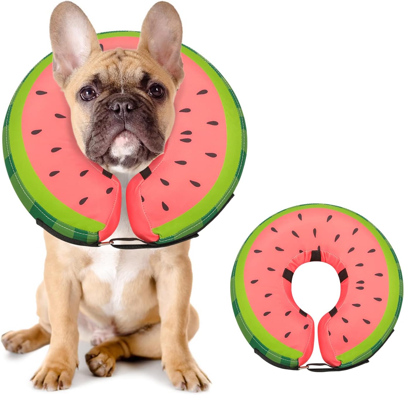 Dog Cone Collar for Small Medium Large Dogs for After Surgery, Pet Inflatable Neck Donut Collar Soft Protective Recovery Cone for Dogs and Cats - Alternative E Collar Does not Block Vision - Red,S : Pet Supplies