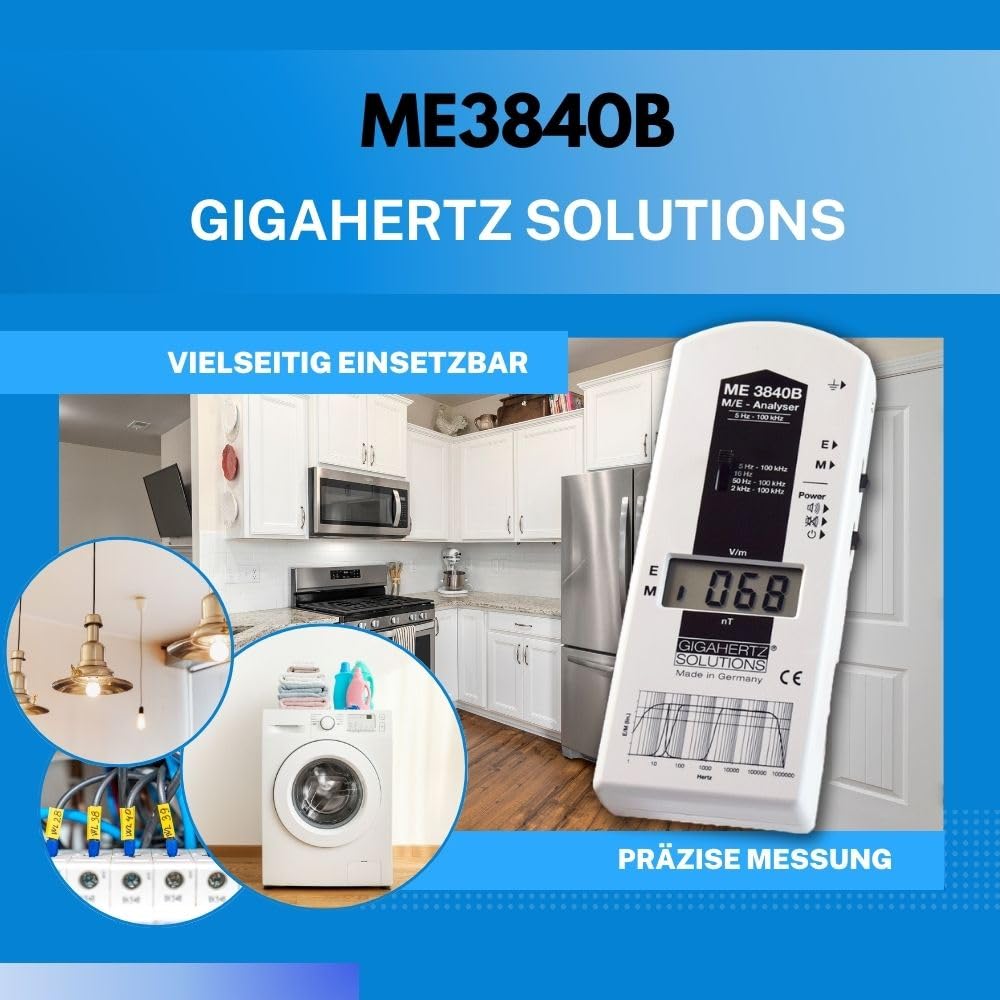 Gigahertz Solutions ME3840B | Elektrosmog Messgerät für Niederfrequenz (5Hz-100kHz) | Präzise & zuverlässige Messung von Elektrischer & Magnetischer Feldstärke