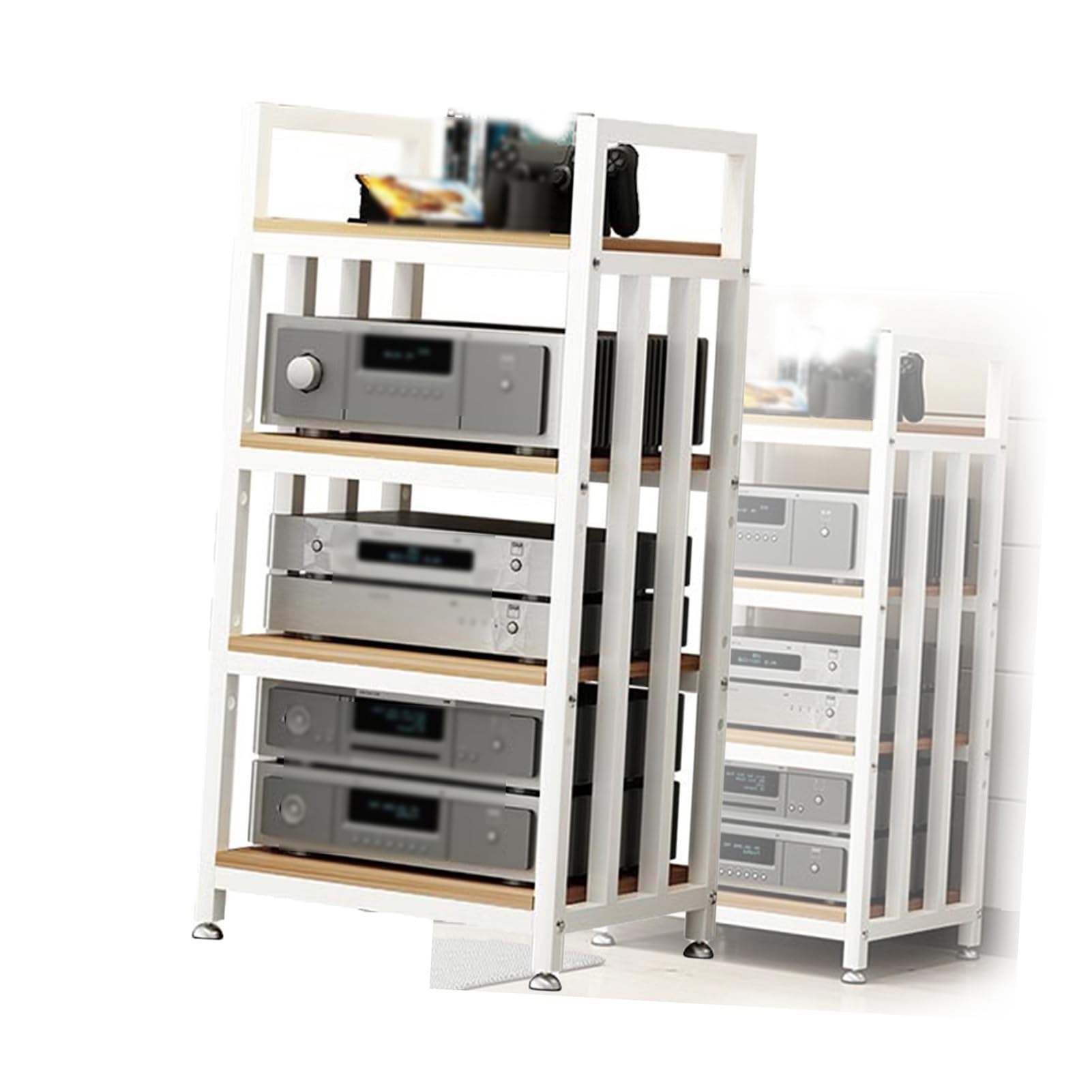Estante para medios de audio en tu salón para organizar consolas y reproductor de DVD