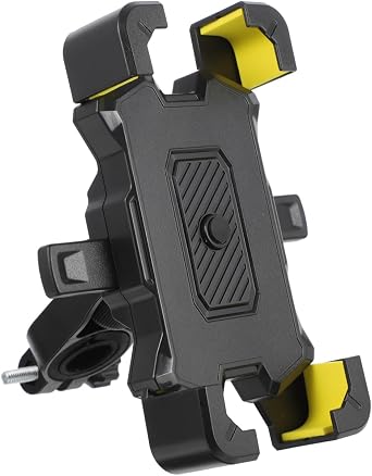 Bike Phone Holder Adjustable Motorcycle Phone Mount for Handlebar Shockproof Cellphone Mount with Tool-Free Installation Fits Bikes and Motorcycles 5.11 X 4.92 X 4.52 in