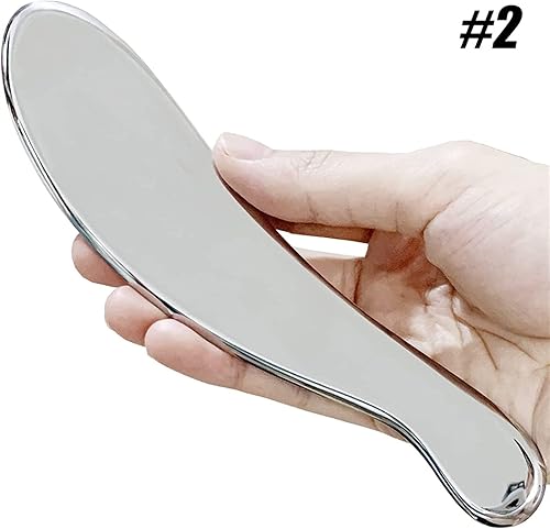 Miniatura 2 de KENID Herramienta de masaje Gua Sha de acero inoxidable, raspador muscular terapia física para tejidos blandos para espalda, cuello, piernas,
