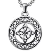 Double Sided Witch Knot Necklace with Magic Protection for Women Quaternary Celtic Earth Air Fire Water Elemental Pendant Jewelry Mystical Charm Amulet