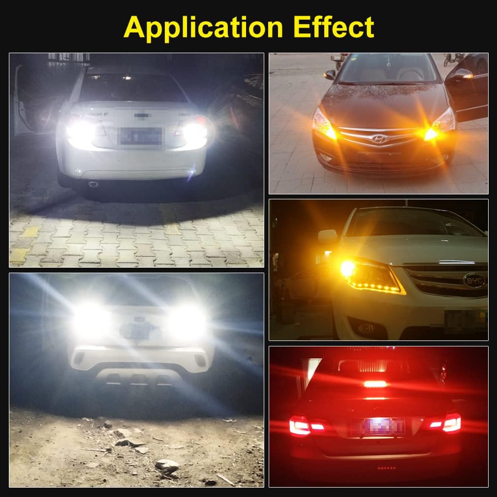 Best to Buy (10-Pack) BA15s Single Contact Bayonet Base 3W LED Bulb 12V AC/DC P21W LED Bulbs Car Light (Warm White)