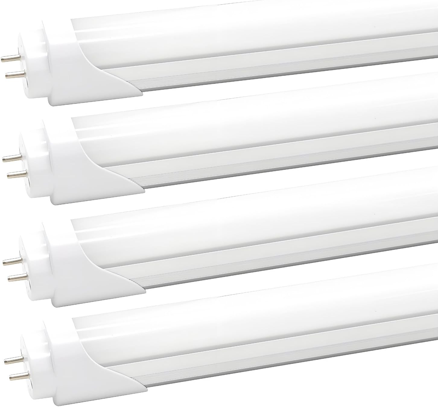 T8 T10 T12 2FT LED Light Tube - 8W LED Replacement for 24 inch Fluorescent Bulb, 20W Equivalent, 1120Lm, 5000K Daylight White, Ballast Bypass, Dual-End Powered, Frosted Cover (Pack of 4)