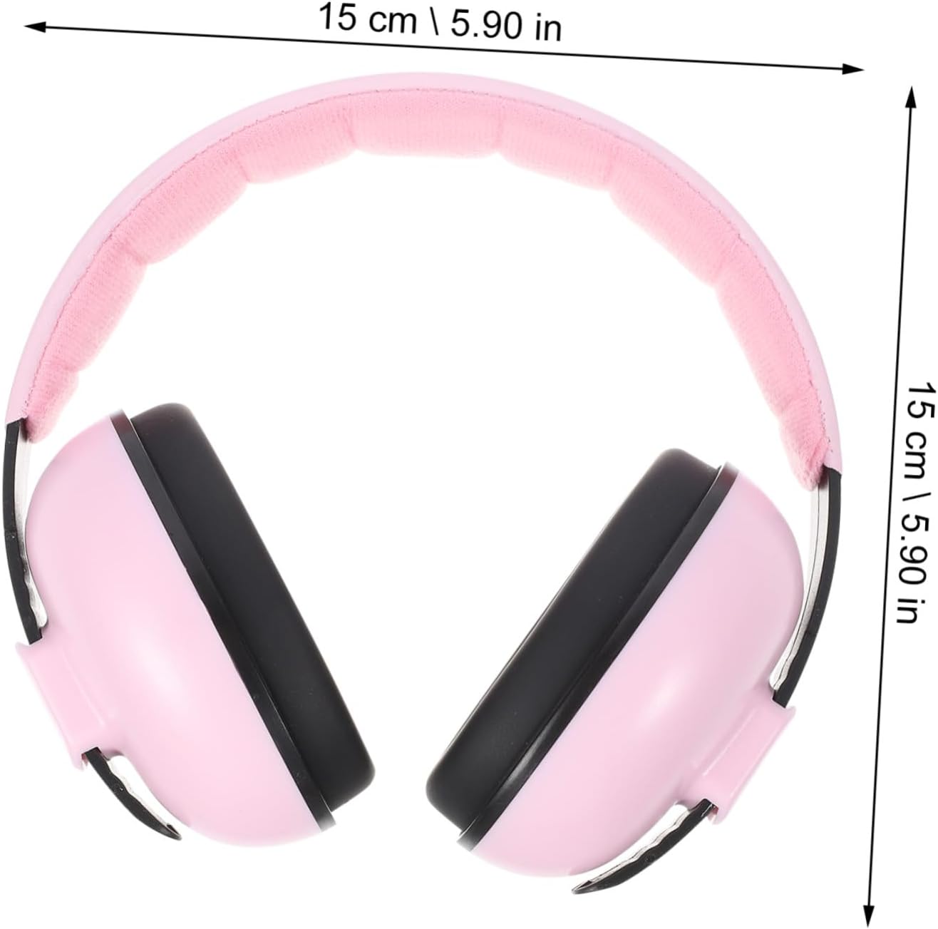 Noise Reduction Earmuffs for Infants, Pink Adjustable Headband Hearing Protector, Soft Comfortable Ear Protection for Sleep and Travel