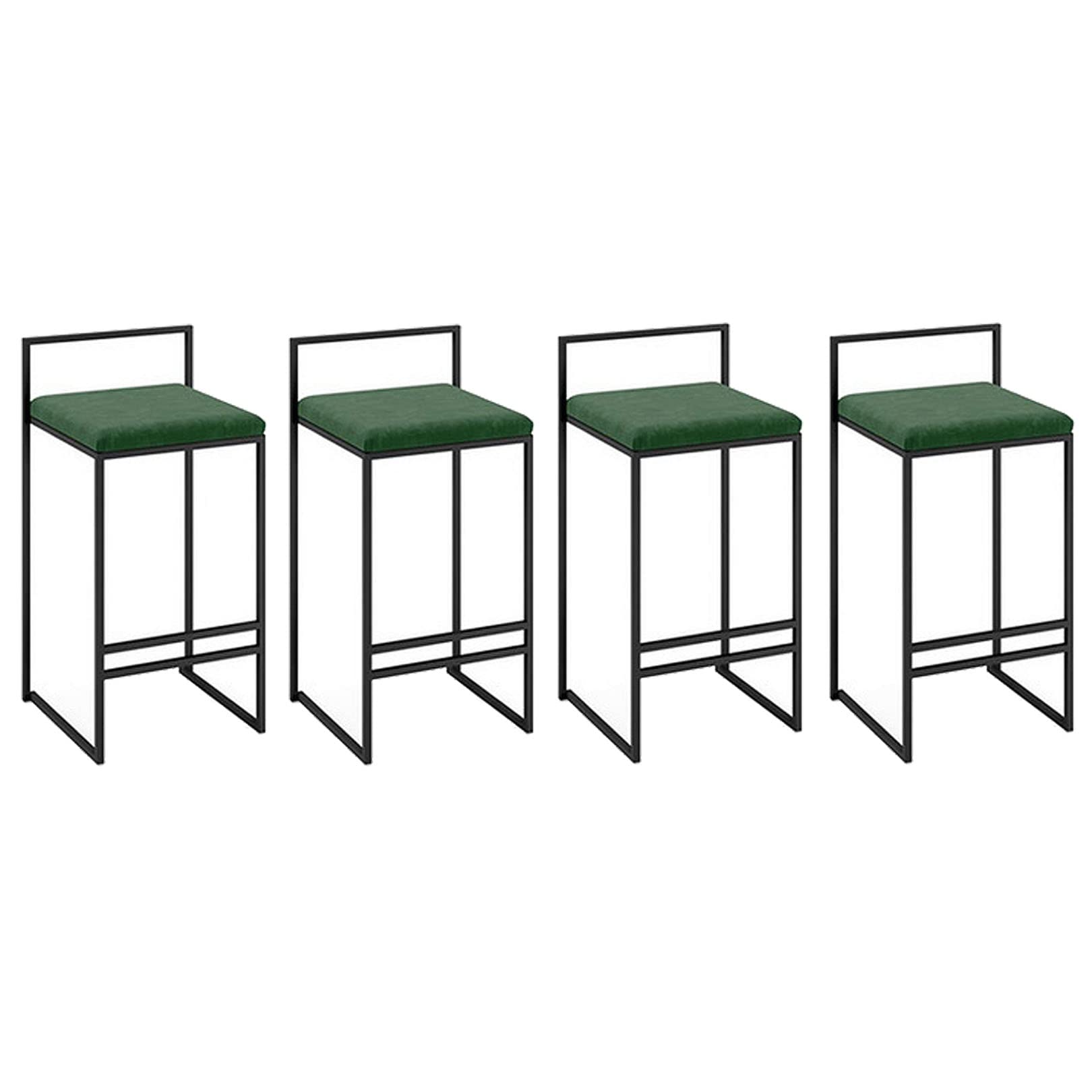 AYCDL Modern Velvet Barstools with Metal Footrest for Kitchen Island Counter Height Stool High Chair for Bar Counter 300lbs Capacity,Green4ps-65cm/25.6in