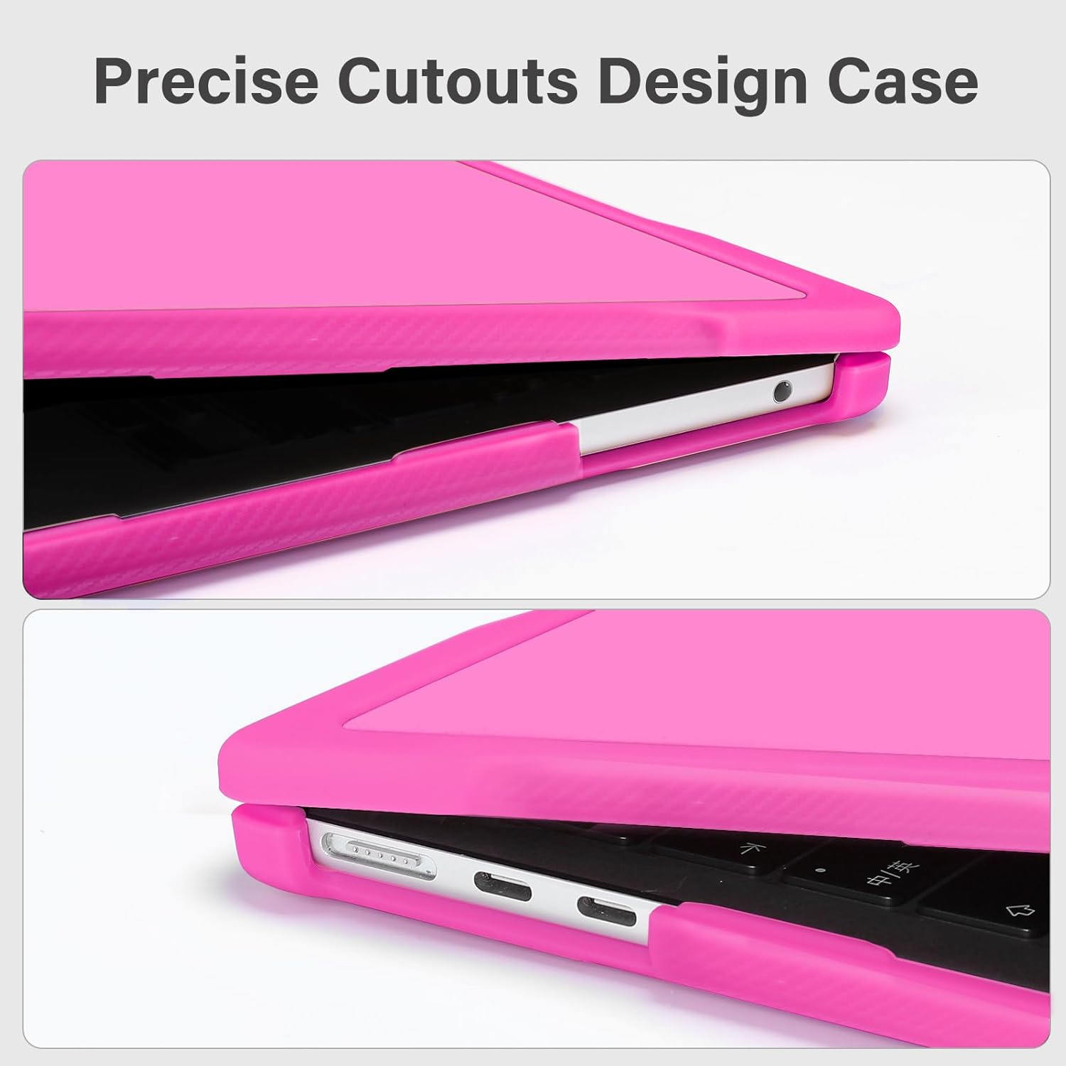 MOSISO Crack-Resistant Hard Case Compatible with MacBook Air 13 inch, 2026 2025-2022 M4 A3240 M3 A3113 M2 A2681, Shell with Soft TPU Bumper&Keyboard Cover for MacBook Air 13.6 inch Case, Rose Red - Image 3